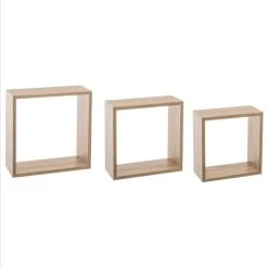Lot De 3 étagères Murales Coloris Chêne Naturel 5Five