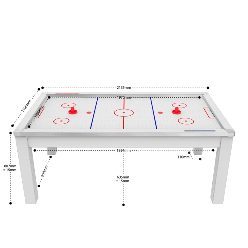 Air Hockey Toronto - Coloris Blanc Laqué / Surface Blanche 6 Air Hockey Toronto - Coloris Blanc Laqué / Surface Blanche – Image 4