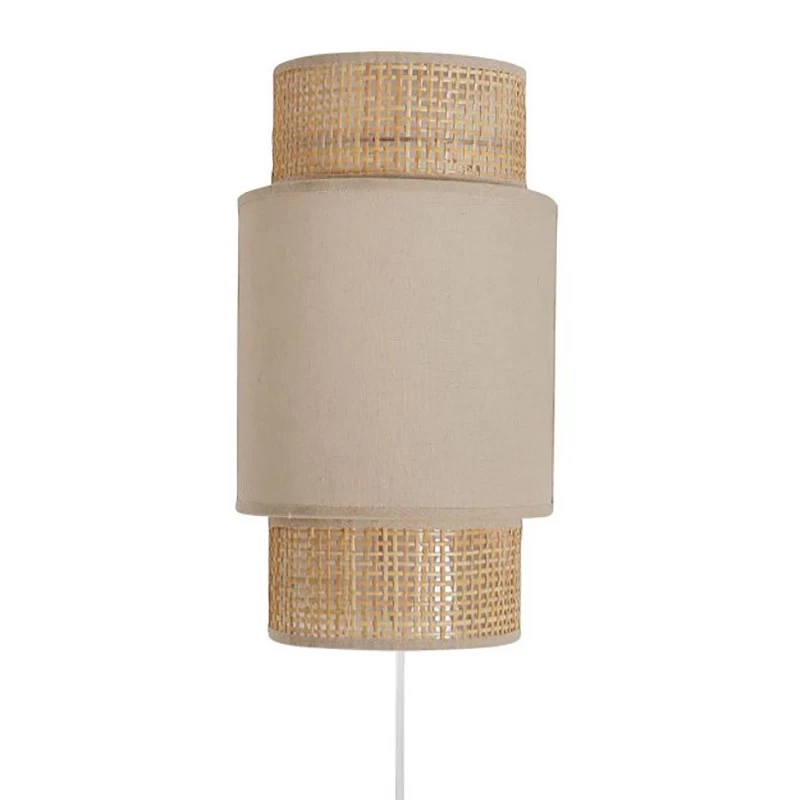 Applique Incurvée Rotin Et Tissu Beige Ostaria 3 Applique Incurvée Rotin Et Tissu Beige Ostaria