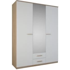 Demeyere Armoire 3 Portes Coloris Blanc Et Naturel Lena