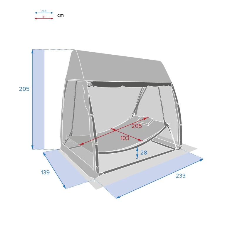 Balancelle Moustiquaire Ardoise Trinidad Hespéride 4 Balancelle Moustiquaire Ardoise Trinidad Hespéride – Image 2