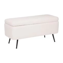 Banc Coffre Bouclette Blanc Aurora Atmosphera