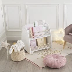 Bibliothèque Enfant Roulettes Doré Atmosphera -Décoration De Meubles bibliotheque enfant roulettes dore atmosphera 3