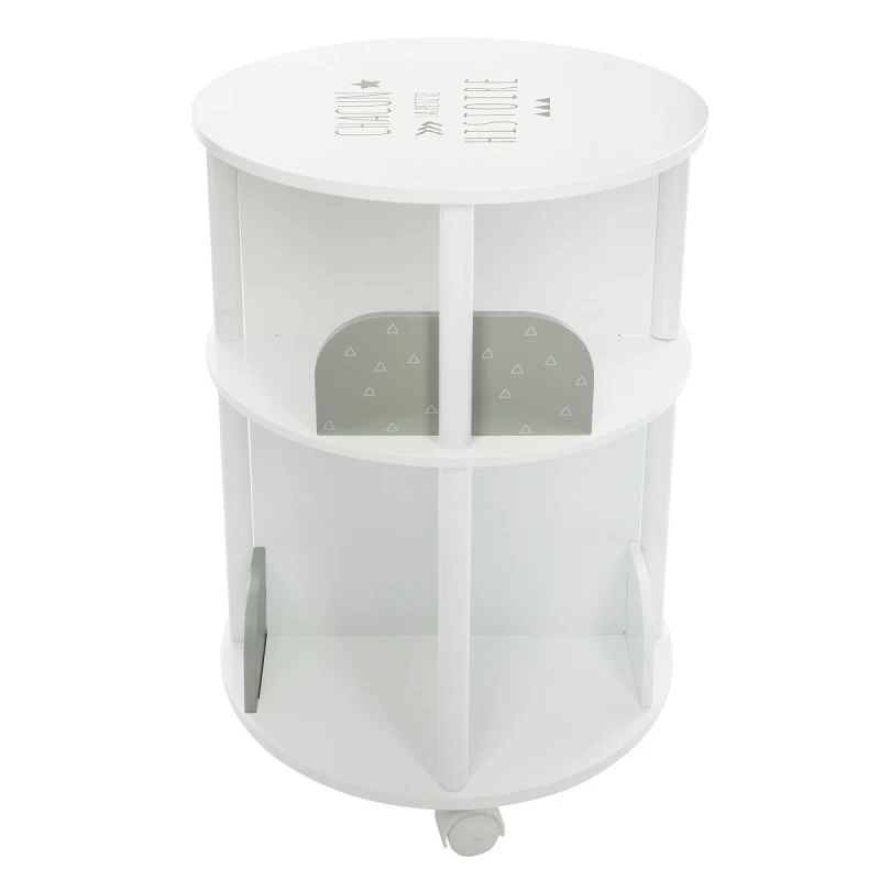 Bibliothèque Ronde Petite Histoire Enfant Roulettes Gris Atmosphera 6 Bibliothèque Ronde Petite Histoire Enfant Roulettes Gris Atmosphera – Image 4