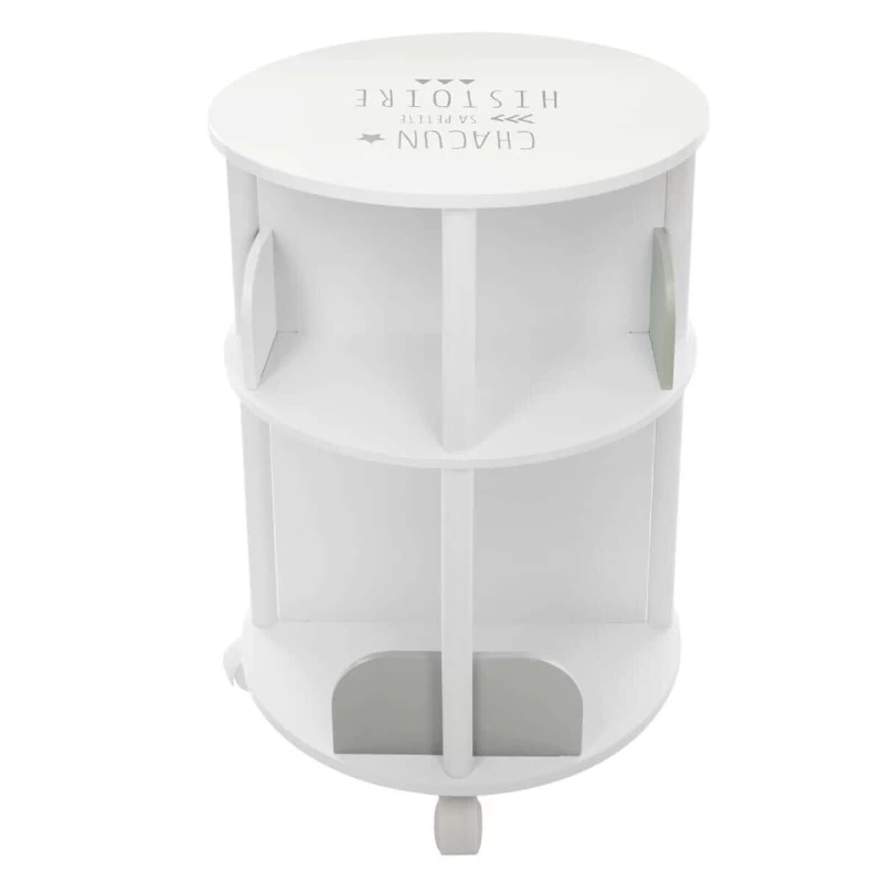 Bibliothèque Ronde Petite Histoire Enfant Roulettes Gris Atmosphera 7 Bibliothèque Ronde Petite Histoire Enfant Roulettes Gris Atmosphera – Image 5