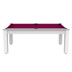 Billard Américain Arizona 7 Pieds Blanc Laqué / Tapis Prune