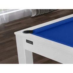 Billard Texas 6 Pieds - Coloris Blanc Boisé Tapis Bleu -Décoration De Meubles billard texas 6 pieds coloris blanc boise tapis bleu 4