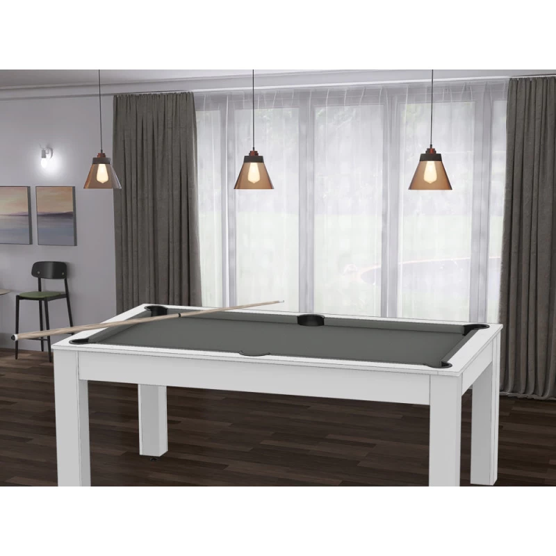 Billard Texas 6 Pieds - Coloris Blanc Laqué / Tapis Gris 8 Billard Texas 6 Pieds - Coloris Blanc Laqué / Tapis Gris – Image 6
