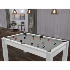 Billard Texas 6 Pieds - Coloris Blanc Laqué / Tapis Gris 15 Billard Texas 6 Pieds - Coloris Blanc Laqué / Tapis Gris -Décoration De Meubles billard texas 6 pieds coloris blanc laque tapis gris 6