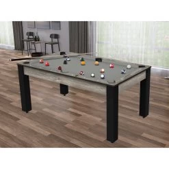 Billard Texas 6 Pieds - Coloris Industriel Tapis Gris -Décoration De Meubles billard texas 6 pieds coloris industriel tapis gris 5