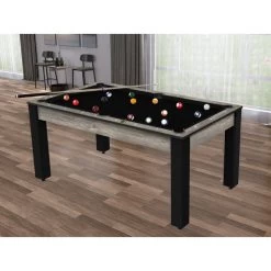 Billard Texas 6 Pieds - Coloris Industriel Tapis Noir -Décoration De Meubles billard texas 6 pieds coloris industriel tapis noir 1