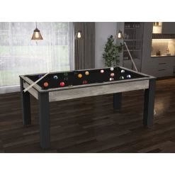 Billard Texas 6 Pieds - Coloris Industriel Tapis Noir -Décoration De Meubles billard texas 6 pieds coloris industriel tapis noir 5