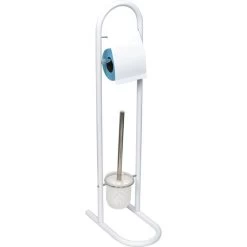 Brosse Et Dérouleur Papier WC Blanc
