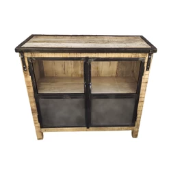 Buffet 2 Portes Manguier Et Métal