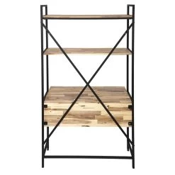 Bureau 2 étagères Edena Bois Et Métal Atmosphera -Décoration De Meubles bureau 2 etageres edena bois et metal atmosphera 2