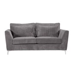 Canapé 2 Places Isla Velours Côtelé Gris