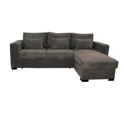 Canapé D'angle Joe Gauche Ou Droite Gris Convertible Lit
