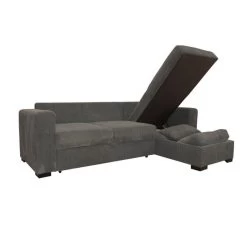 Canapé D'angle Joe Gauche Ou Droite Gris Convertible Lit -Décoration De Meubles canape d angle joe gauche ou droite gris convertible lit 3