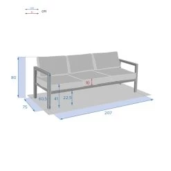 Canapé De Jardin Jauca Noisette / Gris Boisé Hespéride -Décoration De Meubles canape de jardin jauca noisette gris boise hesperide 1 2
