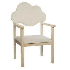 Chaise Enfant Nuage Blanc Pieds Bois Atmosphera