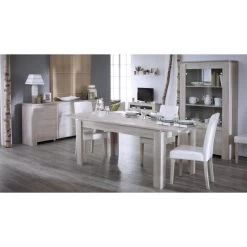 Demeyere Chaise Dossier Haut Blanc PU Guevara -Décoration De Meubles chaise ernesto blanc 1 1