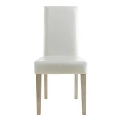 Demeyere Chaise Dossier Haut Blanc PU Guevara -Décoration De Meubles chaise ernesto blanc 1 2