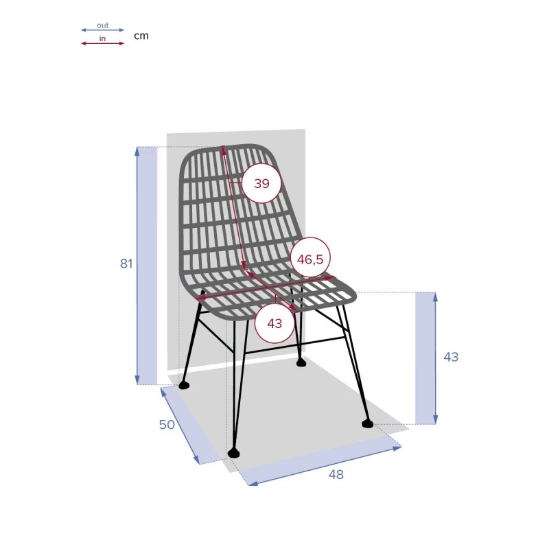 Chaise Extérieure Lambada Sésame & Graphite Hespéride 6 Chaise Extérieure Lambada Sésame & Graphite Hespéride – Image 4