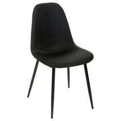 Chaise Tissu Et Métal Tyka Noir Atmosphera