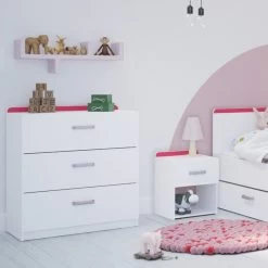 Demeyere Chevet 1 Tiroir Reverso Rose Ou Bleu -Décoration De Meubles chevet 1 tiroir reverso rose ou bleu 4