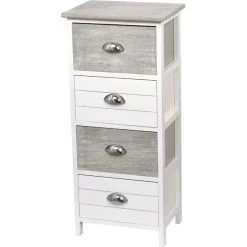 Chiffonnier Bois 4 Tiroirs Bicolores