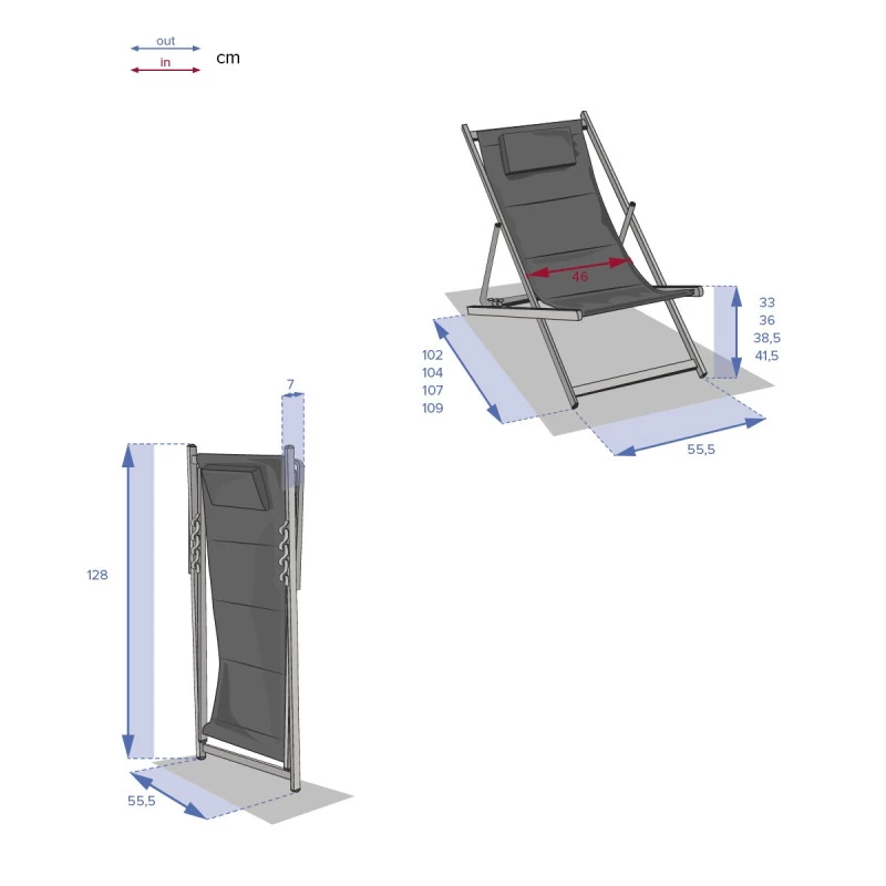 Chilienne Inclinable Honolulu Gris Ardoise Hespéride 9 Chilienne Inclinable Honolulu Gris Ardoise Hespéride – Image 7