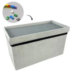 Coffre Blanc Pliable Gris Compatible Briques