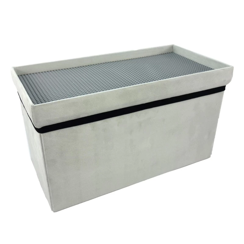 Coffre Blanc Pliable Gris Compatible Briques 5 Coffre Blanc Pliable Gris Compatible Briques – Image 3