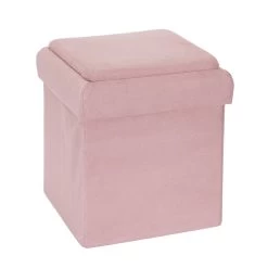 Coffre Pouf Pliable Rose Compatible Briques -Décoration De Meubles coffre pouf pliable rose compatible briques 1 2
