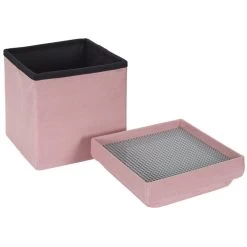 Coffre Pouf Pliable Rose Compatible Briques -Décoration De Meubles coffre pouf pliable rose compatible briques 1 3