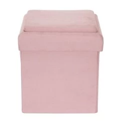 Coffre Pouf Pliable Rose Compatible Briques -Décoration De Meubles coffre pouf pliable rose compatible briques 1 4