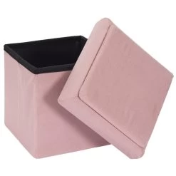 Coffre Pouf Pliable Rose Compatible Briques -Décoration De Meubles coffre pouf pliable rose compatible briques 1 6