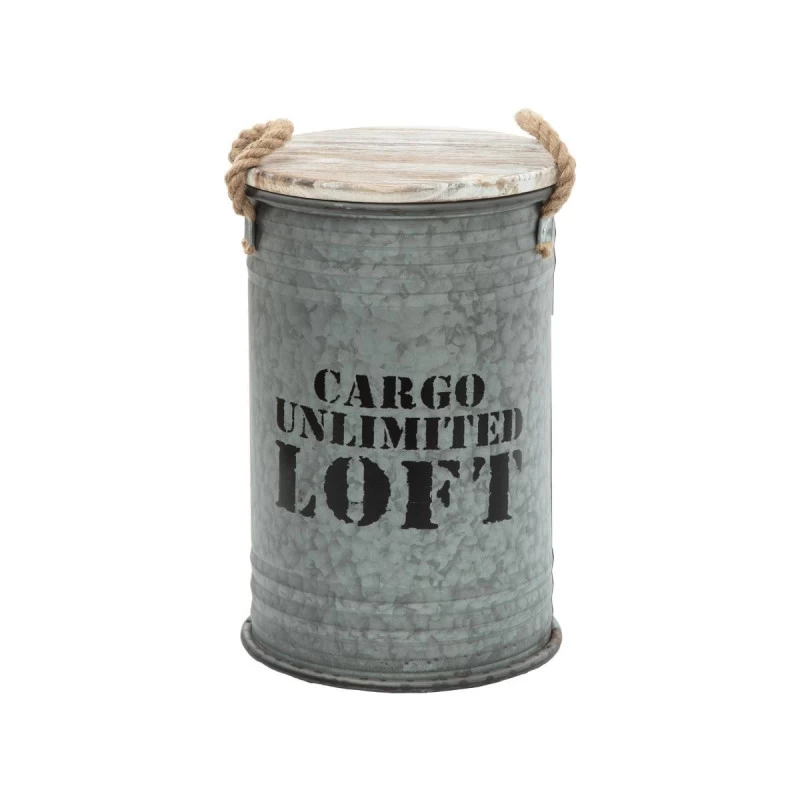 Coffres Bidons Gris Loft - Lot De 3 - Atmosphera 4 Coffres Bidons Gris Loft - Lot De 3 - Atmosphera – Image 2