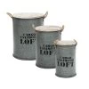 Coffres Bidons Gris Loft - Lot De 3 - Atmosphera -Décoration De Meubles coffres bidons gris loft lot 3 atmosphera