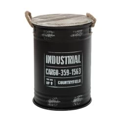 Coffres Bidons Noir Industriel - Lot De 3 - Atmosphera -Décoration De Meubles coffres bidons noir industriel lot de 3 atmosphera 2