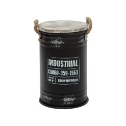 Coffres Bidons Noir Industriel - Lot De 3 - Atmosphera -Décoration De Meubles coffres bidons noir industriel lot de 3 atmosphera 3