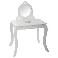 Coiffeuse Avec Tabouret Enfant Blanc Atmosphera -Décoration De Meubles coiffeuse avec tabouret pour enfant blanche 2