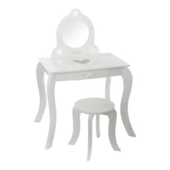 Coiffeuse Avec Tabouret Enfant Blanc Atmosphera