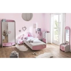 Demeyere Commode Enfant Coiffeuse Anastasia Blanche Et Rose -Décoration De Meubles commmode enfant coiffeuse mulan blanche et rose 1