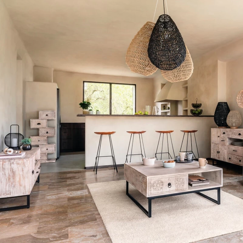 Commode Ajay 6 Tiroirs Bois Massif Atmosphera 4 Commode Ajay 6 Tiroirs Bois Massif Atmosphera – Image 2