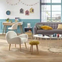 Console Sur Pieds Bois Elva Blanc Atmosphera -Décoration De Meubles console sur pieds bois elva blanc atmosphera 1