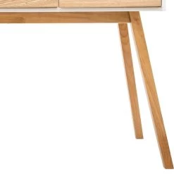 Console Sur Pieds Bois Elva Blanc Atmosphera -Décoration De Meubles console sur pieds bois elva blanc atmosphera 3