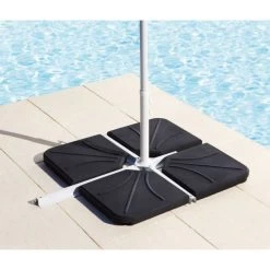 Dalle 25 Kg Pour Pied De Parasol En Croix Hespéride Noir -Décoration De Meubles dalle 25kg pour pied de parasol en croix hesperide noir 2