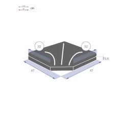 Dalle 25 Kg Pour Pied De Parasol En Croix Hespéride Noir -Décoration De Meubles dalle 25kg pour pied de parasol en croix hesperide noir 3