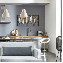 Déco Murale 135 Cm Plumes Métal Atmosphera -Décoration De Meubles deco murale 134 cm plumes metal atmosphera 2